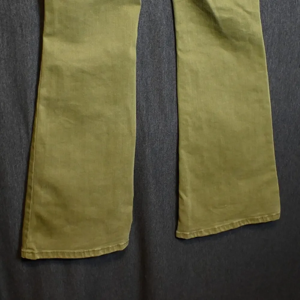 We the Free Women's 27 (26x31) Jayde Olive Green High Rise Flare Jeans